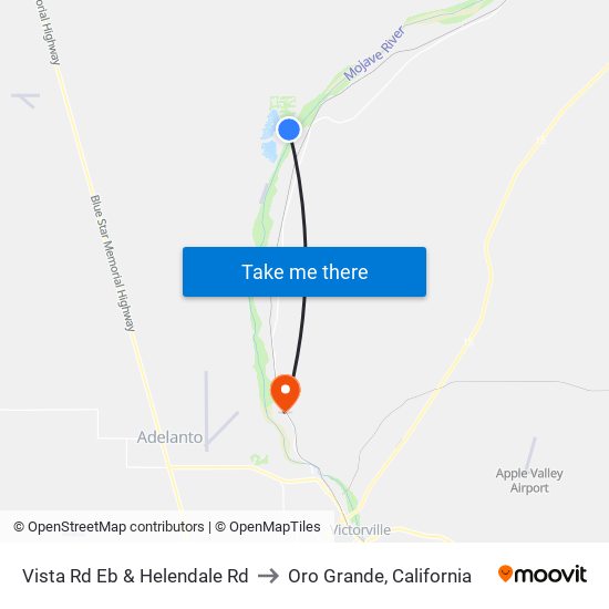 Vista Rd Eb & Helendale Rd to Oro Grande, California map