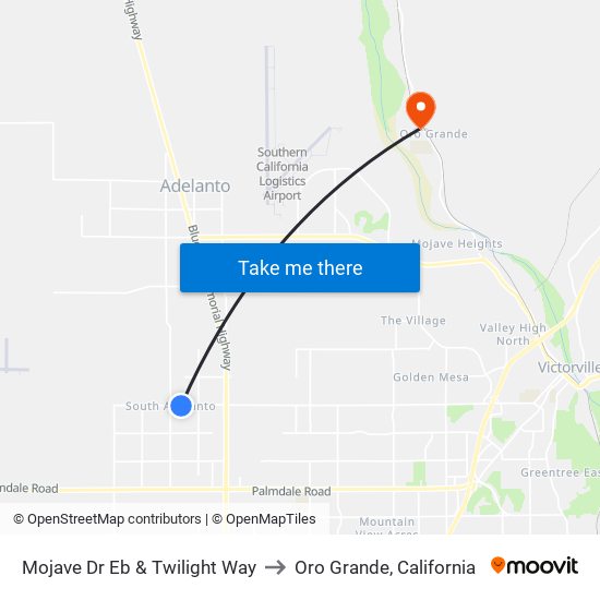 Mojave Dr Eb & Twilight Way to Oro Grande, California map