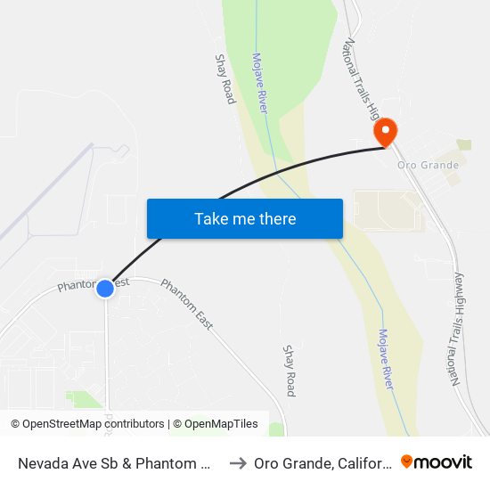 Nevada Ave Sb & Phantom West to Oro Grande, California map