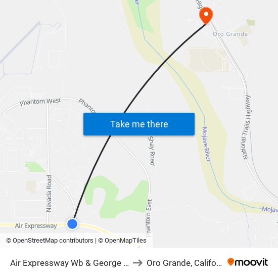 Air Expressway Wb & George Blvd to Oro Grande, California map