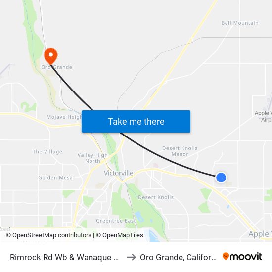 Rimrock Rd Wb & Wanaque Ave to Oro Grande, California map