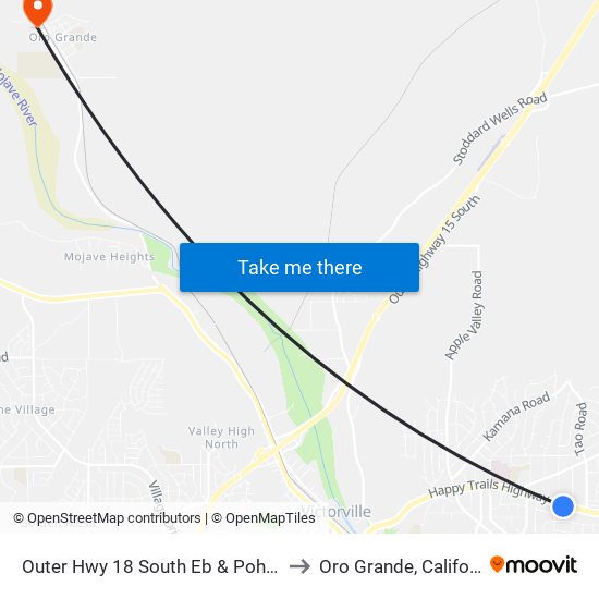 Outer Hwy 18 South Eb & Pohez Rd to Oro Grande, California map