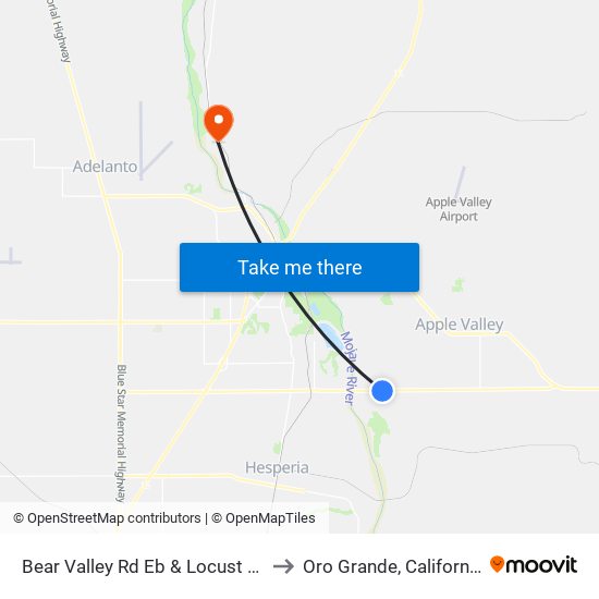 Bear Valley Rd Eb & Locust Ln to Oro Grande, California map