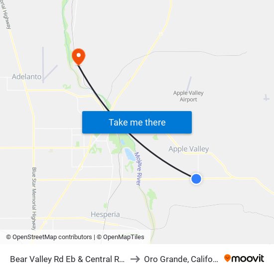 Bear Valley Rd Eb & Central Rd Ns to Oro Grande, California map