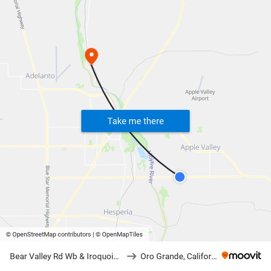 Bear Valley Rd Wb & Iroquois Rd to Oro Grande, California map