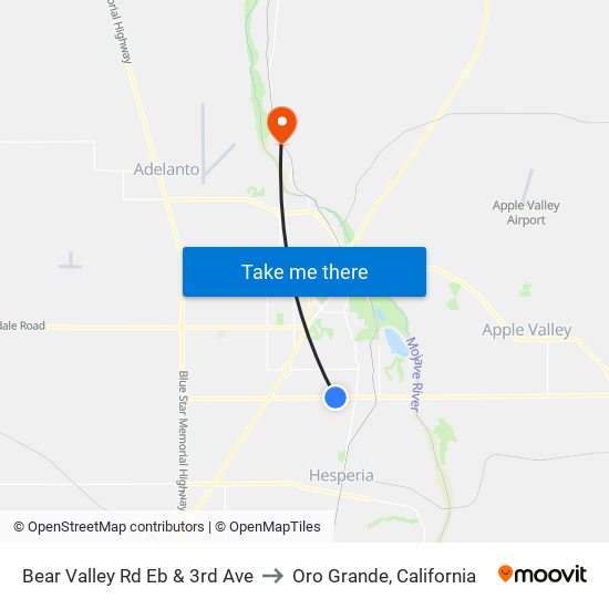 Bear Valley Rd Eb & 3rd Ave to Oro Grande, California map