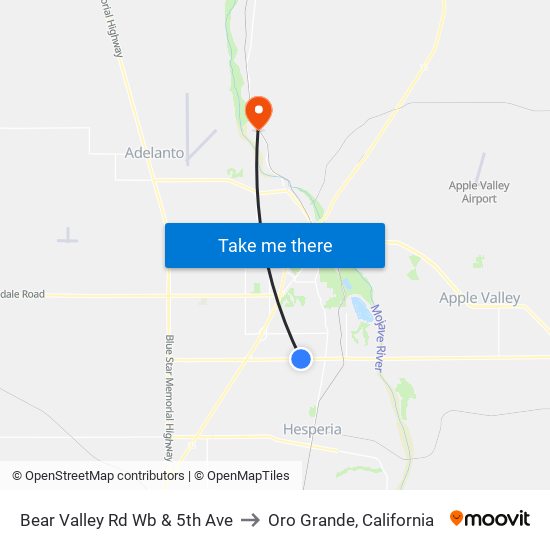 Bear Valley Rd Wb & 5th Ave to Oro Grande, California map