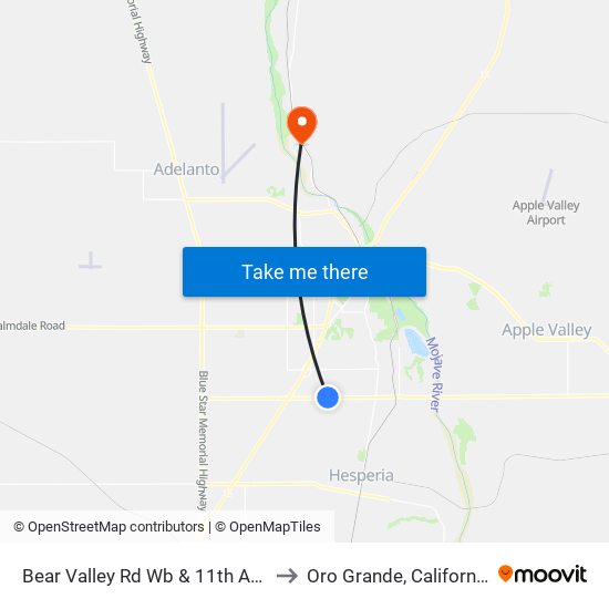 Bear Valley Rd Wb & 11th Ave to Oro Grande, California map