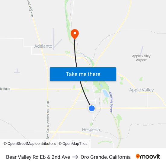 Bear Valley Rd Eb & 2nd Ave to Oro Grande, California map