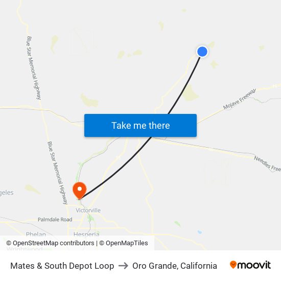 Mates & South Depot Loop to Oro Grande, California map