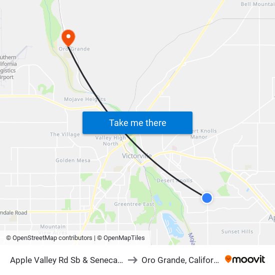 Apple Valley Rd Sb & Seneca Rd to Oro Grande, California map