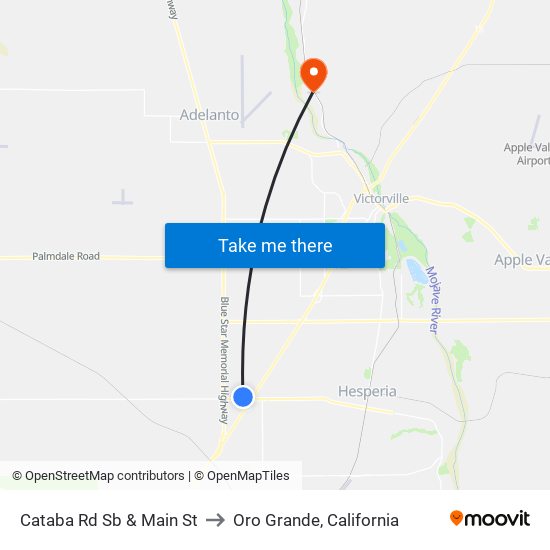 Cataba Rd Sb & Main St to Oro Grande, California map