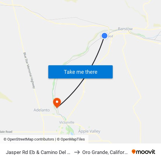 Jasper Rd Eb & Camino Del Sol to Oro Grande, California map