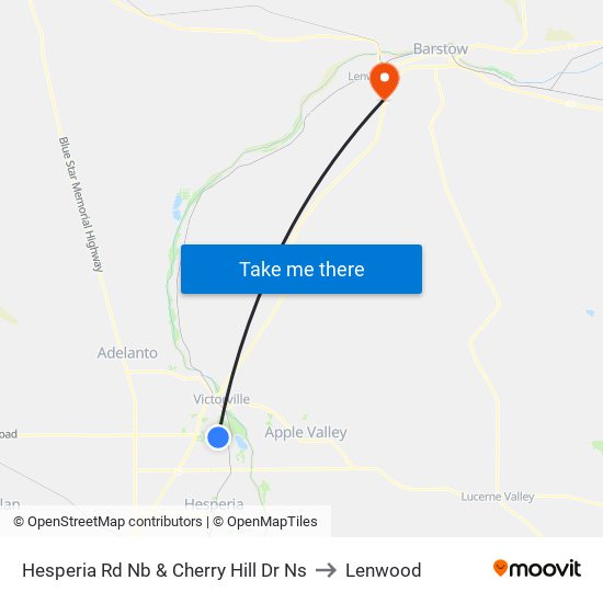 Hesperia Rd Nb & Cherry Hill Dr Ns to Lenwood map