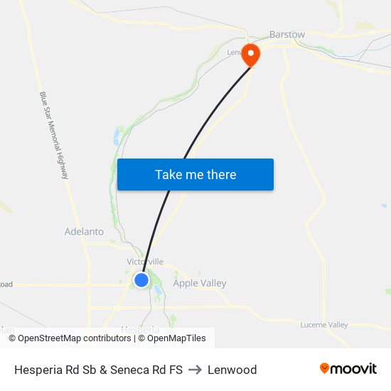 Hesperia Rd Sb & Seneca Rd FS to Lenwood map