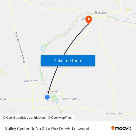 Valley Center Dr Nb & La Paz Dr to Lenwood map