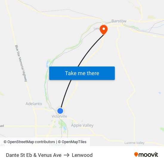 Dante St Eb & Venus Ave to Lenwood map