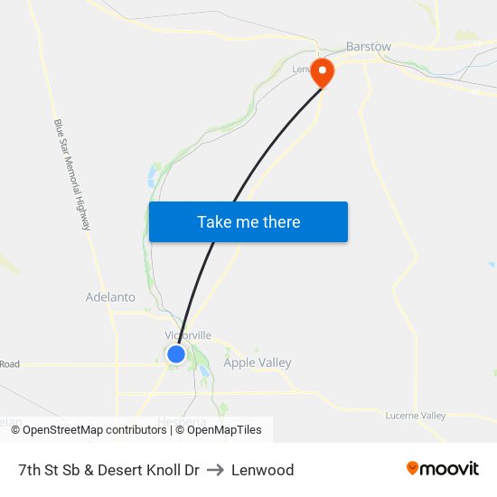 7th St Sb & Desert Knoll Dr to Lenwood map