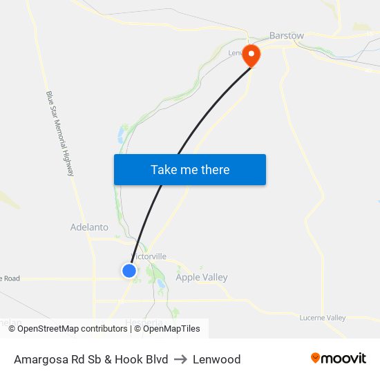 Amargosa Rd Sb & Hook Blvd to Lenwood map