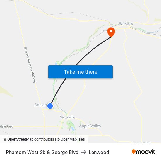 Phantom West Sb & George Blvd to Lenwood map