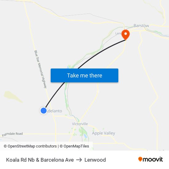 Koala Rd Nb & Barcelona Ave to Lenwood map