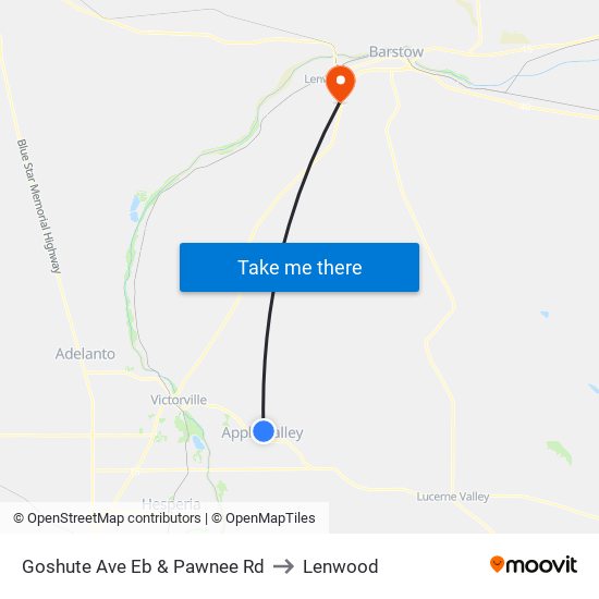 Goshute Ave Eb & Pawnee Rd to Lenwood map