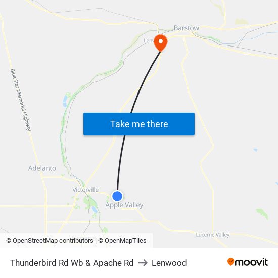 Thunderbird Rd Wb & Apache Rd to Lenwood map