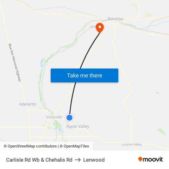 Carlisle Rd Wb & Chehalis Rd to Lenwood map