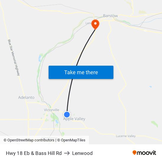 Hwy 18 Eb & Bass Hill Rd to Lenwood map