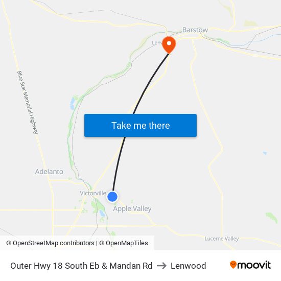 Outer Hwy 18 South Eb & Mandan Rd to Lenwood map