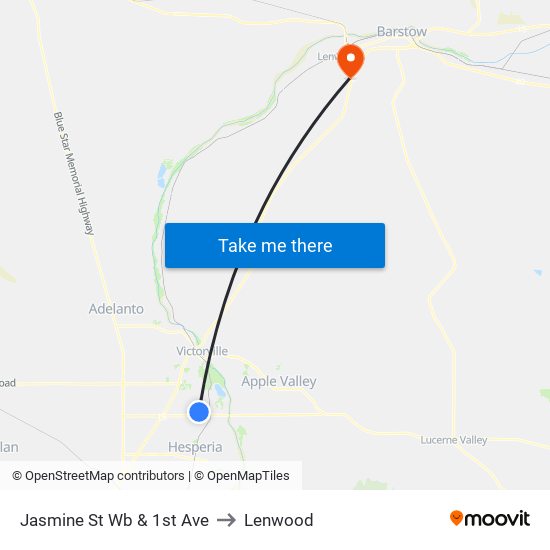 Jasmine St Wb & 1st Ave to Lenwood map