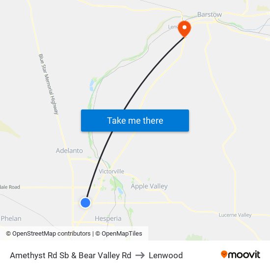 Amethyst Rd Sb & Bear Valley Rd to Lenwood map