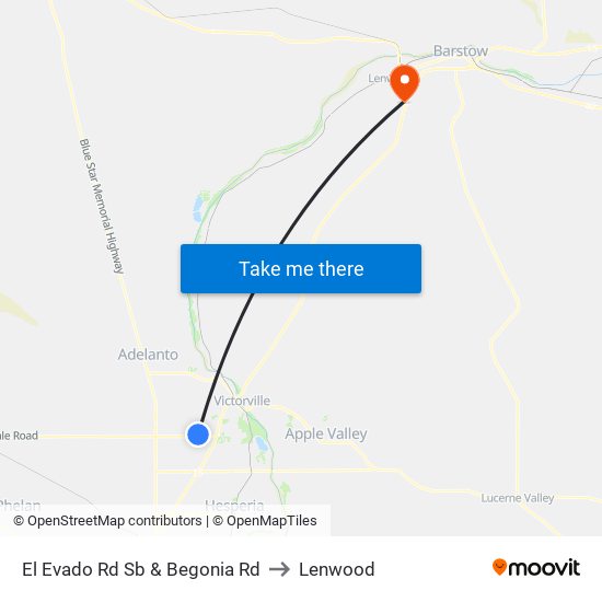 El Evado Rd Sb & Begonia Rd to Lenwood map