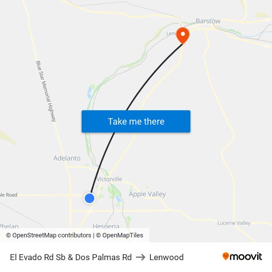 El Evado Rd Sb & Dos Palmas Rd to Lenwood map