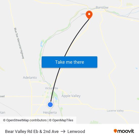 Bear Valley Rd Eb & 2nd Ave to Lenwood map