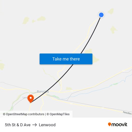 5th St & D Ave to Lenwood map