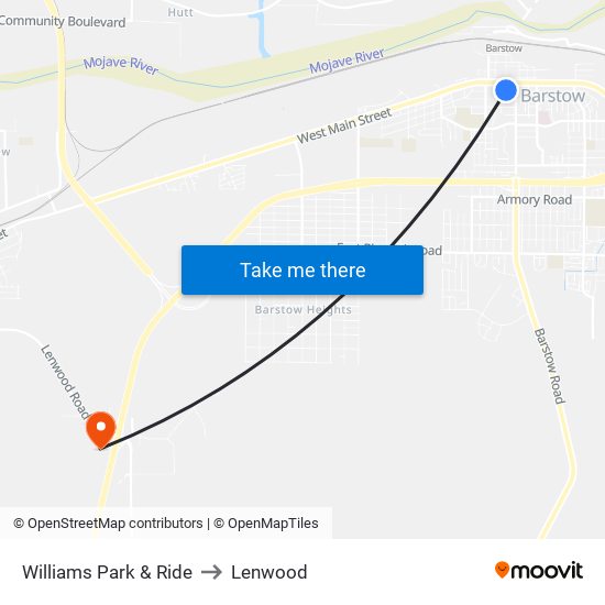 Williams Park & Ride to Lenwood map