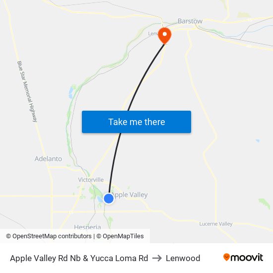 Apple Valley Rd Nb & Yucca Loma Rd to Lenwood map