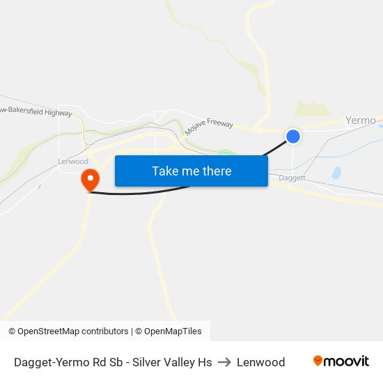 Dagget-Yermo Rd Sb - Silver Valley Hs to Lenwood map