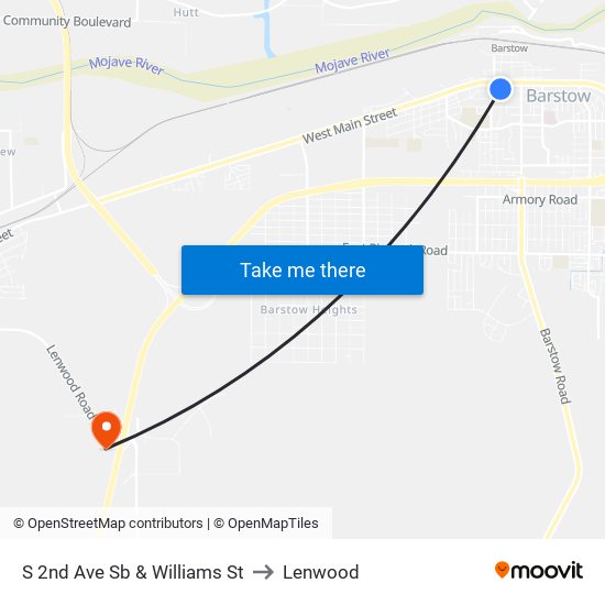 S 2nd Ave Sb & Williams St to Lenwood map