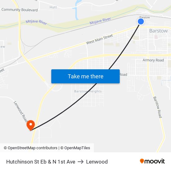 Hutchinson St Eb & N 1st Ave to Lenwood map