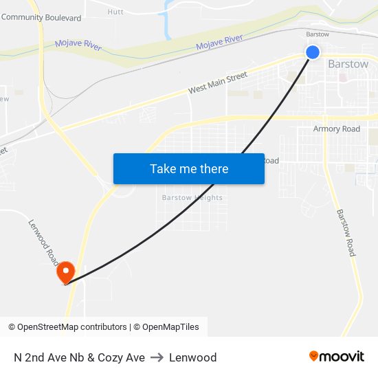 N 2nd Ave Nb & Cozy Ave to Lenwood map