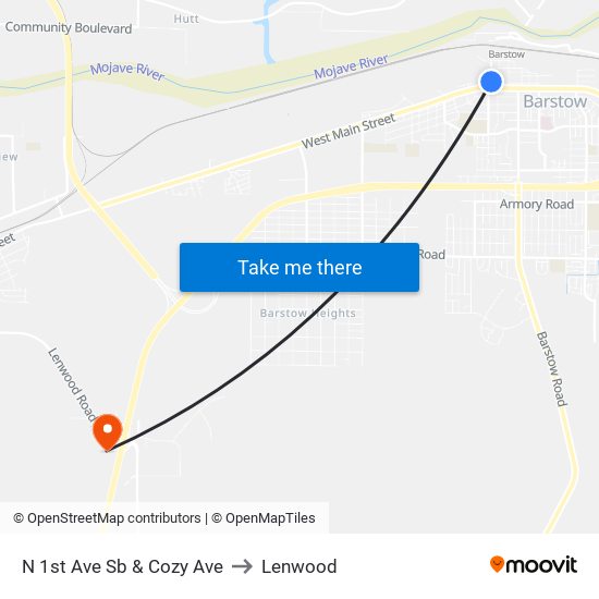 N 1st Ave Sb & Cozy Ave to Lenwood map