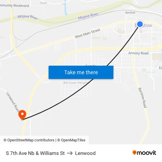 S 7th Ave Nb & Williams St to Lenwood map