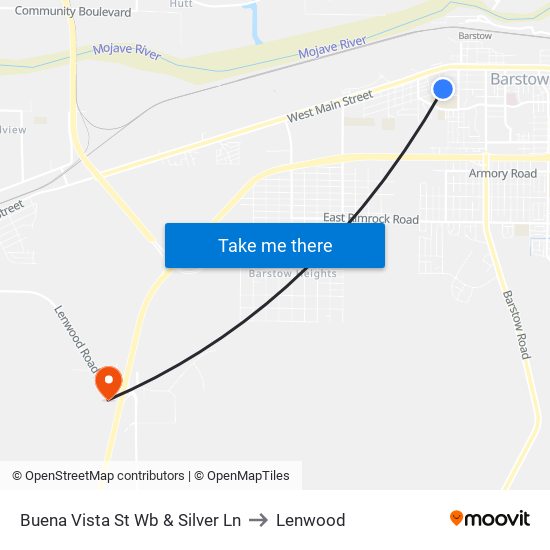 Buena Vista St Wb & Silver Ln to Lenwood map