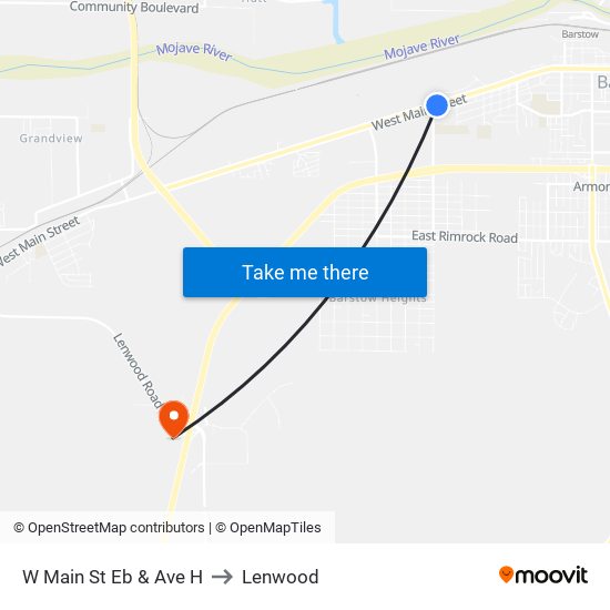W Main St Eb & Ave H to Lenwood map