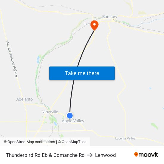 Thunderbird Rd Eb & Comanche Rd to Lenwood map