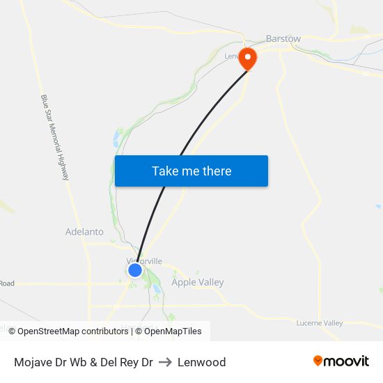 Mojave Dr Wb & Del Rey Dr to Lenwood map