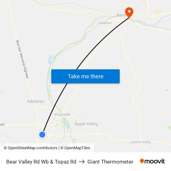 Bear Valley Rd Wb & Topaz Rd to Giant Thermometer map