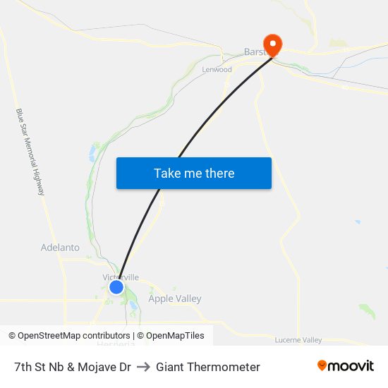 7th St Nb & Mojave Dr to Giant Thermometer map